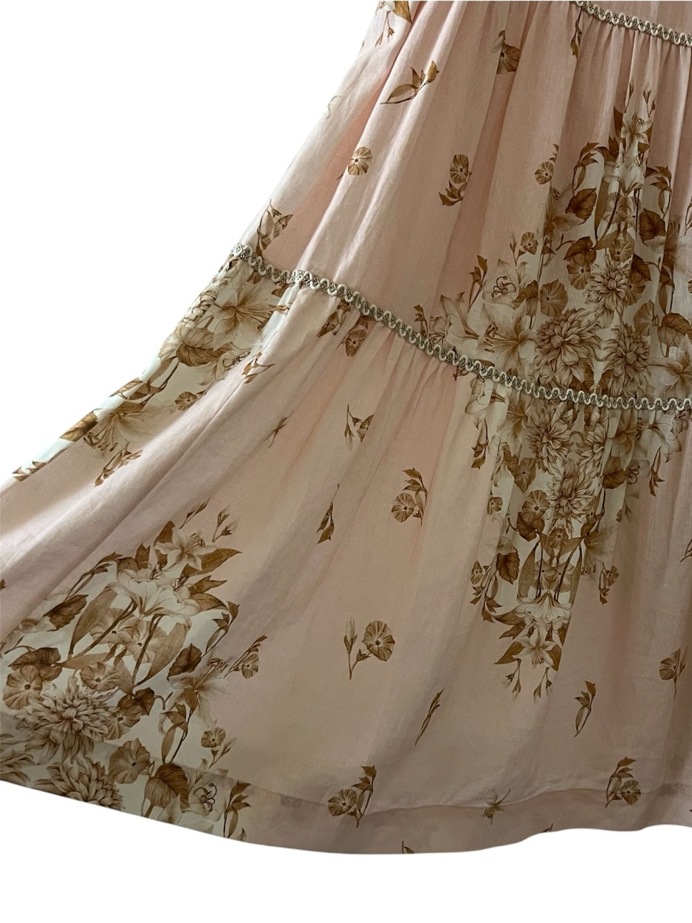 Sachin & Babi Giorno Tiered Floral Linen Blend Maxi Dress Cottagecore Medium - Picture 10 of 16